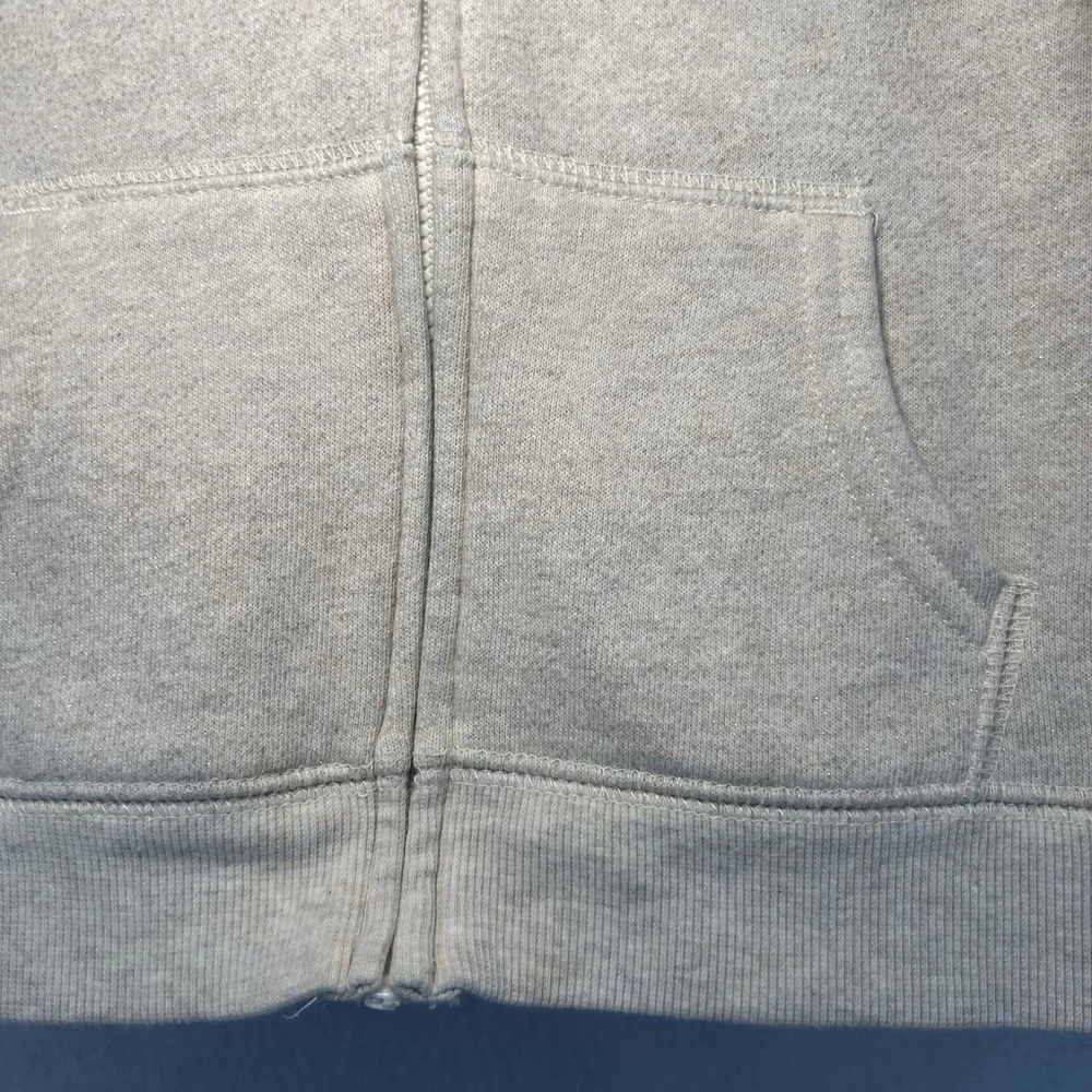 OshKosh B'gosh Girls Full Zip Hoodie Cream Glitter Toddler Size 3T Sweatshirt